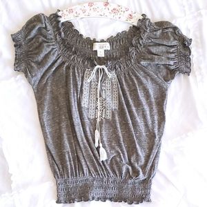 🌻Grey Short Sleeve Blouse